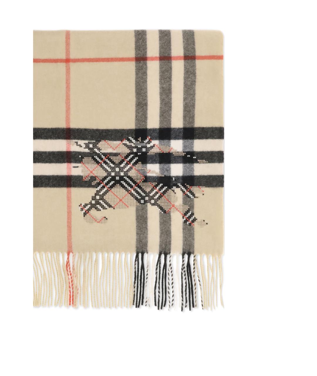 BURBERRY Бежевый кашемировый шарф, фото 3