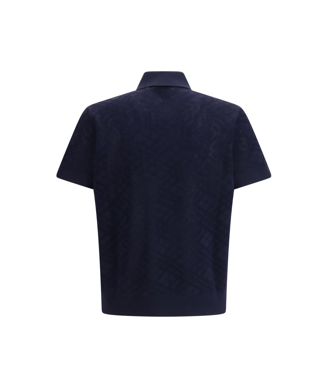 BURBERRY Синее поло с коротким рукавом, фото 2