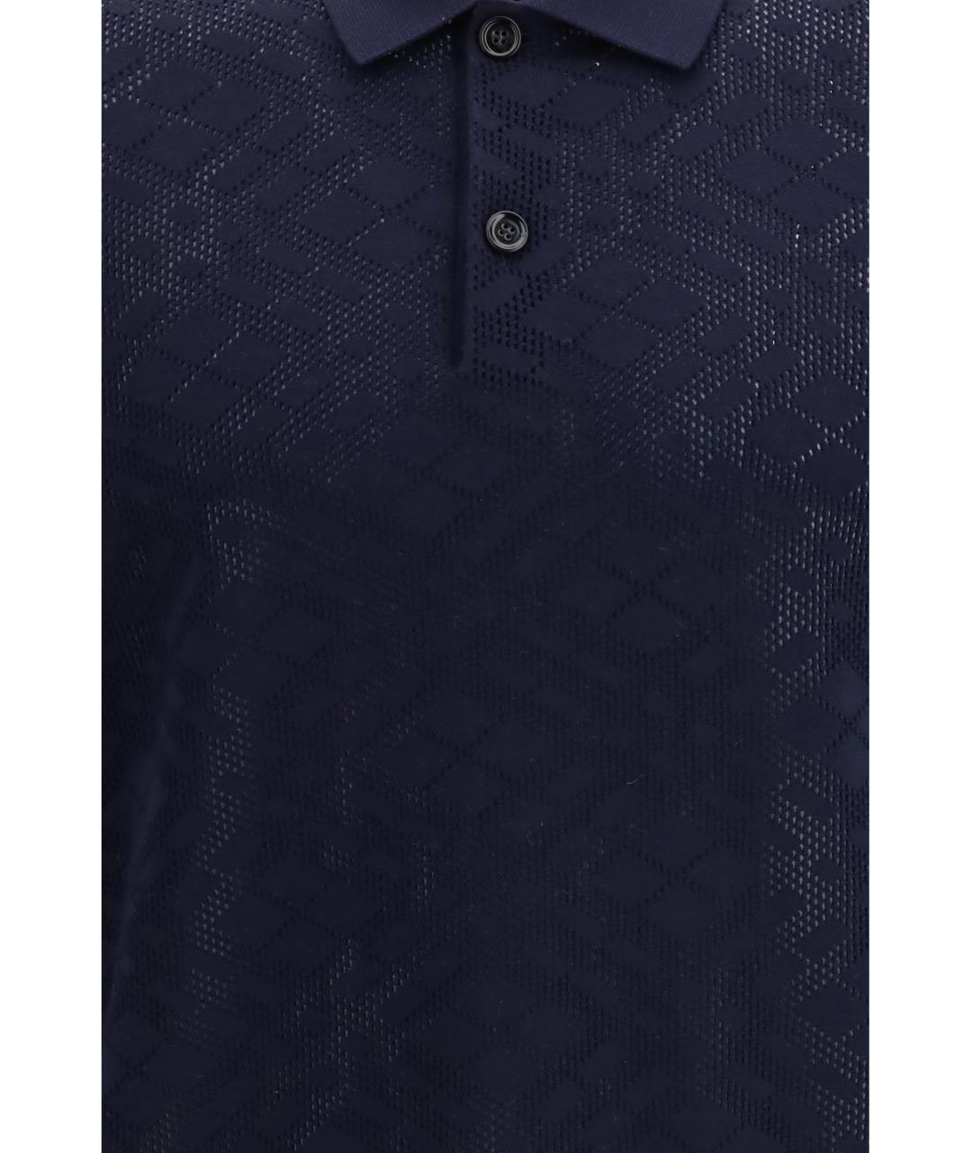 BURBERRY Синее поло с коротким рукавом, фото 3