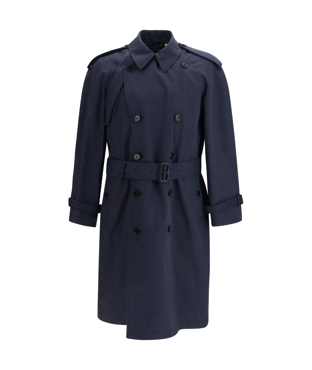 BURBERRY Темно-синий полиэстеровый тренч / плащ, фото 1