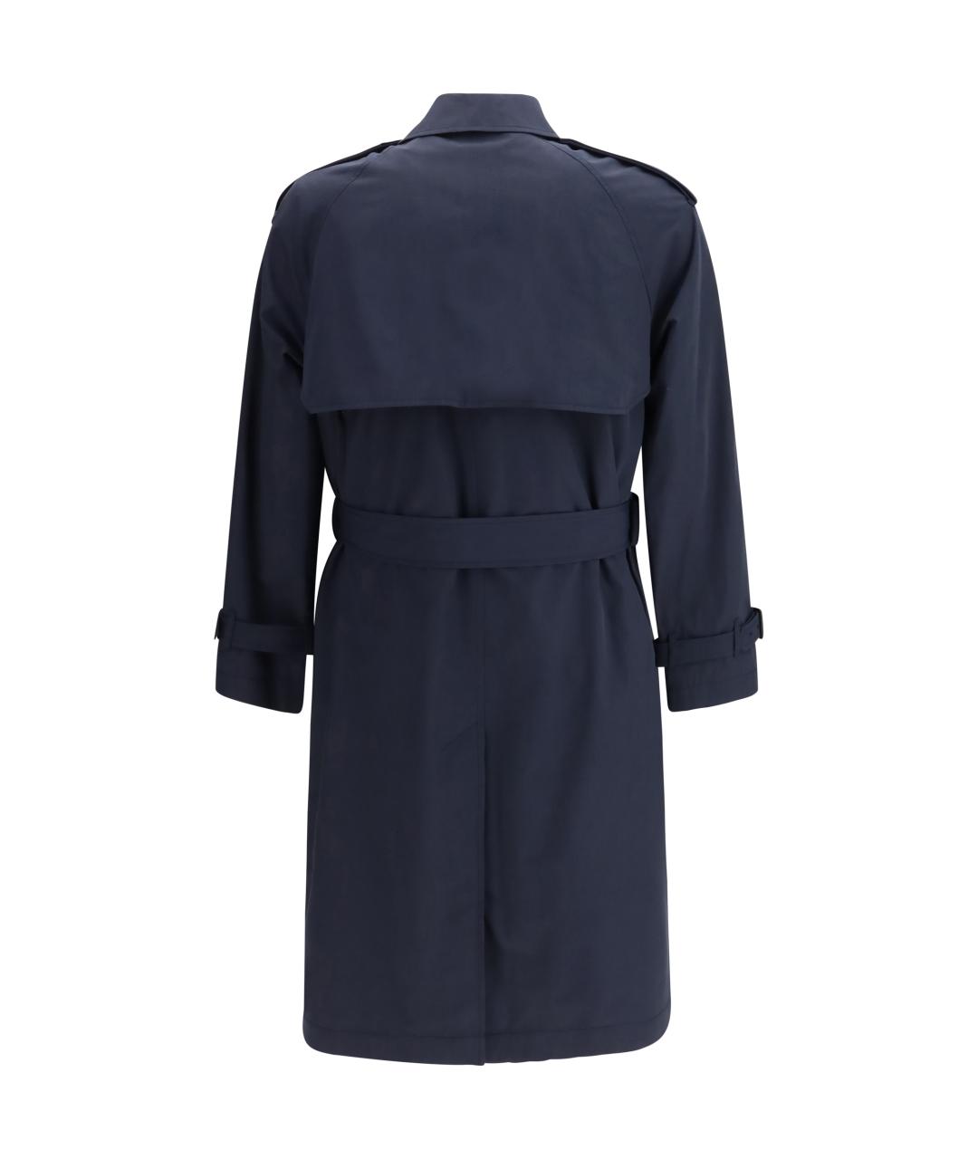 BURBERRY Темно-синий полиэстеровый тренч / плащ, фото 2