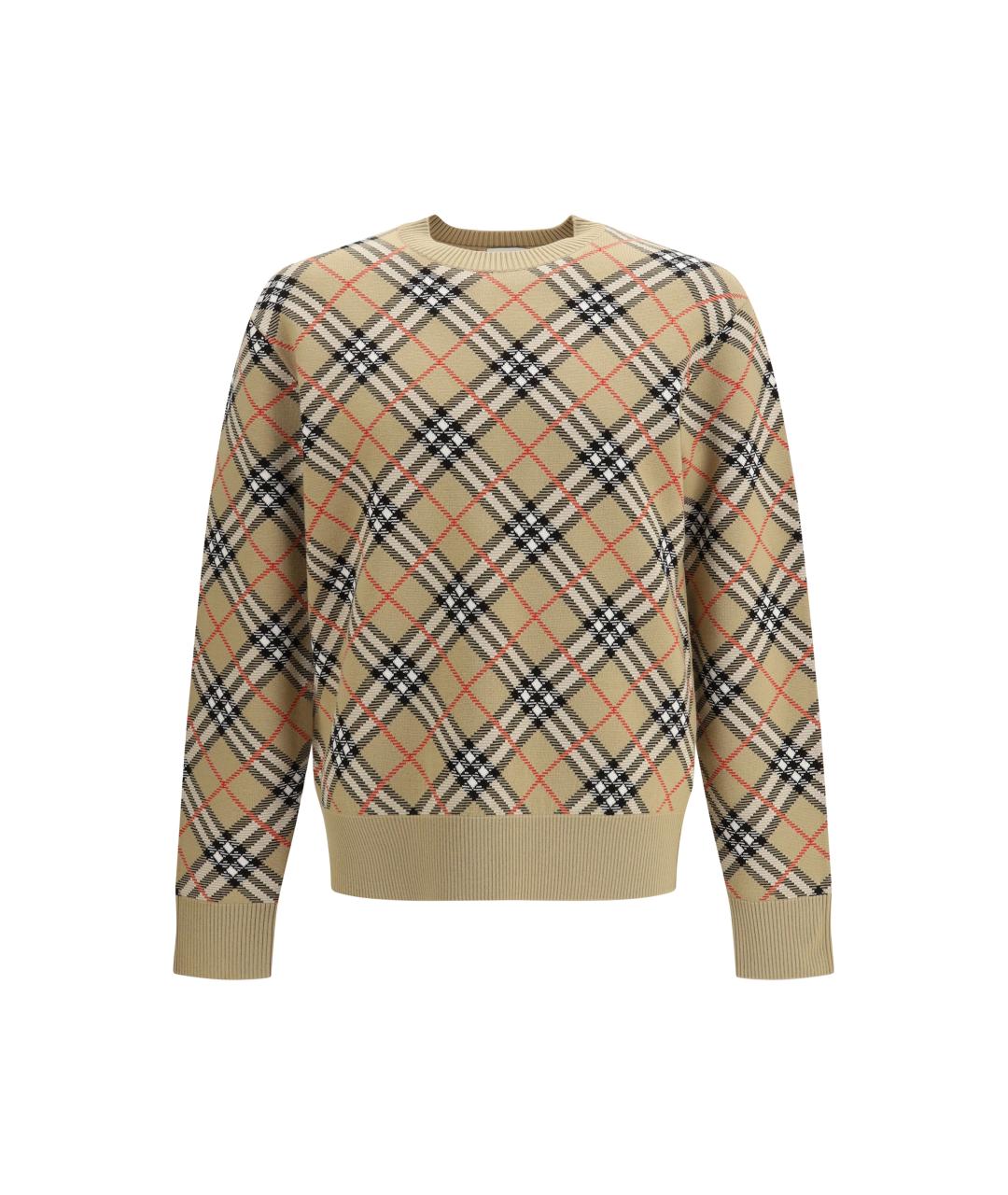 BURBERRY Бежевый хлопковый джемпер / свитер, фото 1