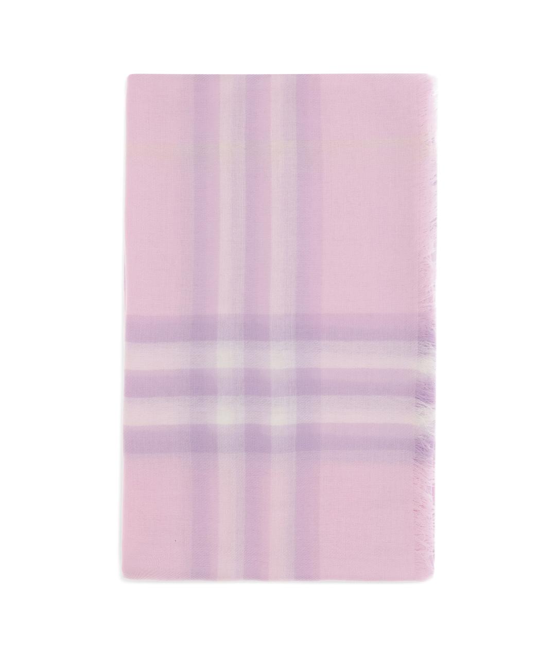 BURBERRY Розовый шерстяной шарф, фото 1