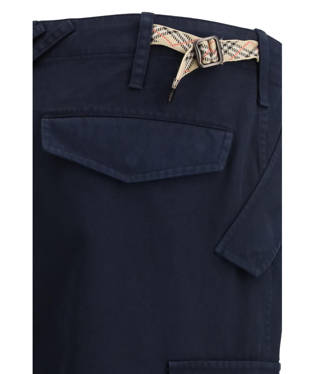BURBERRY Синие хлопковые повседневные брюки, фото 3