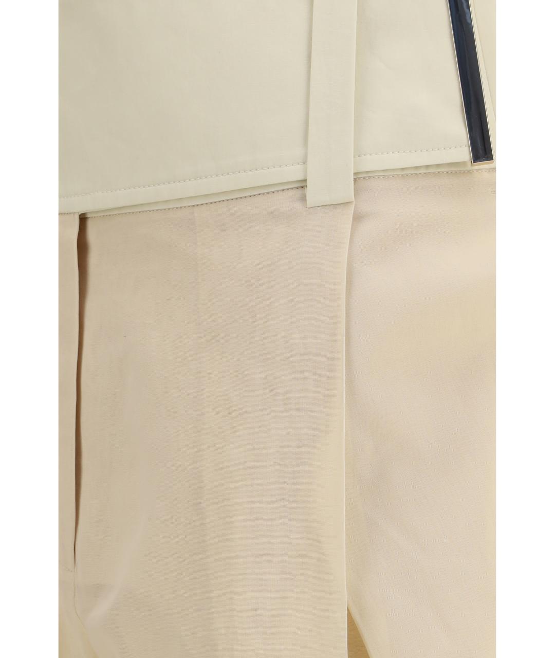 SPORTMAX Бежевые хлопковые брюки широкие, фото 3