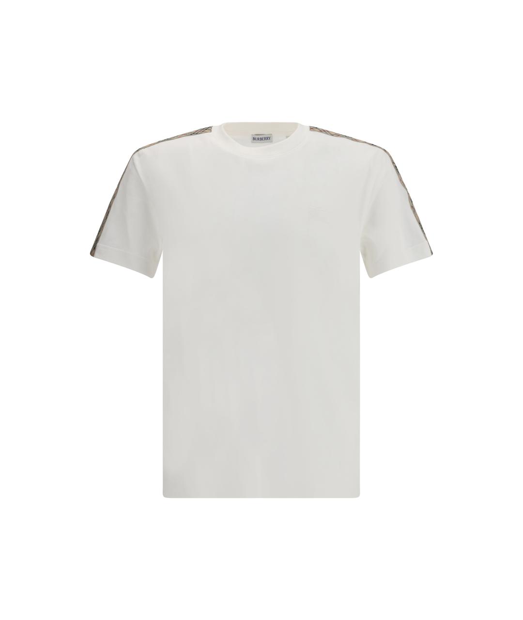 BURBERRY Белая хлопковая футболка, фото 4