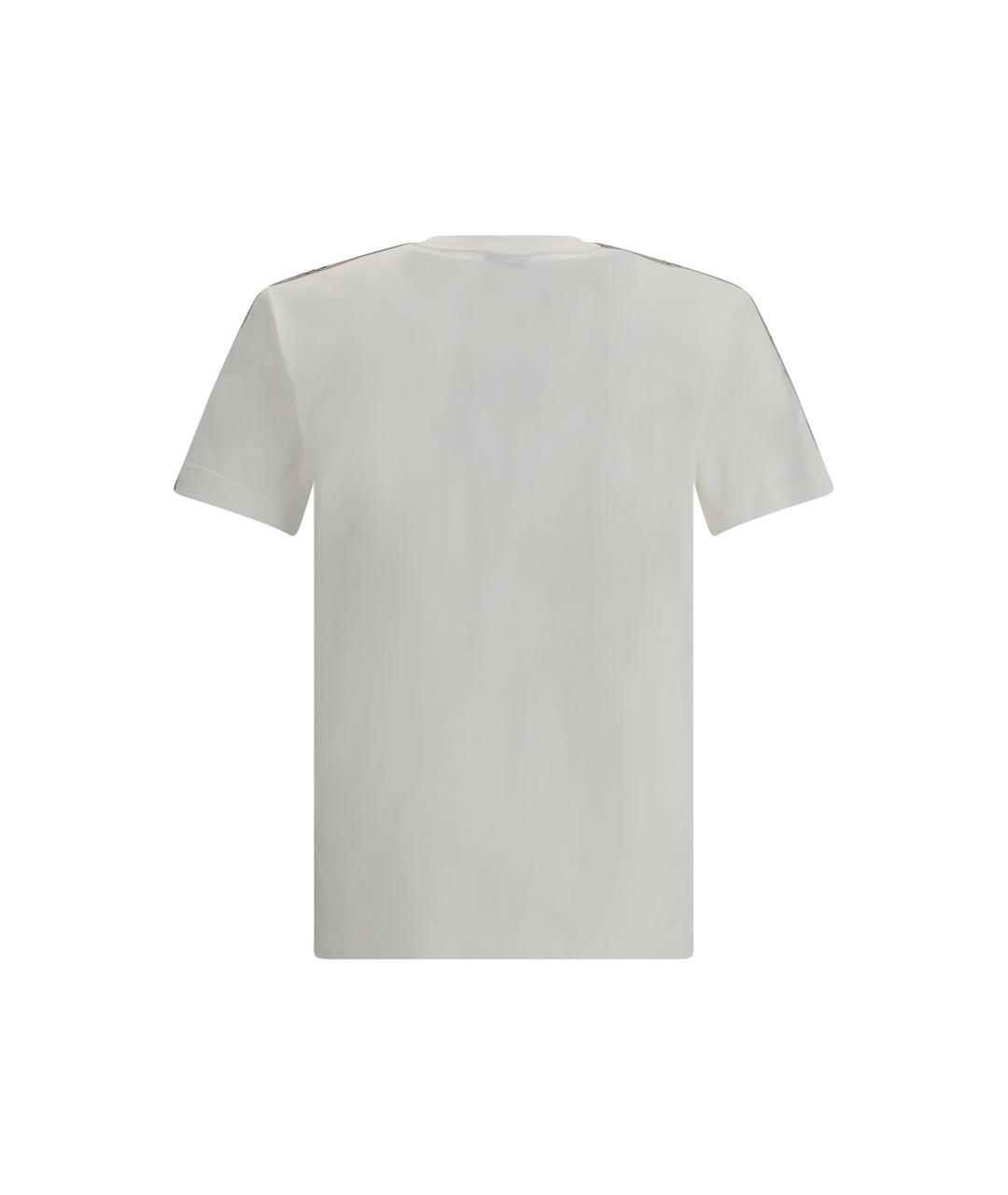 BURBERRY Белая хлопковая футболка, фото 2