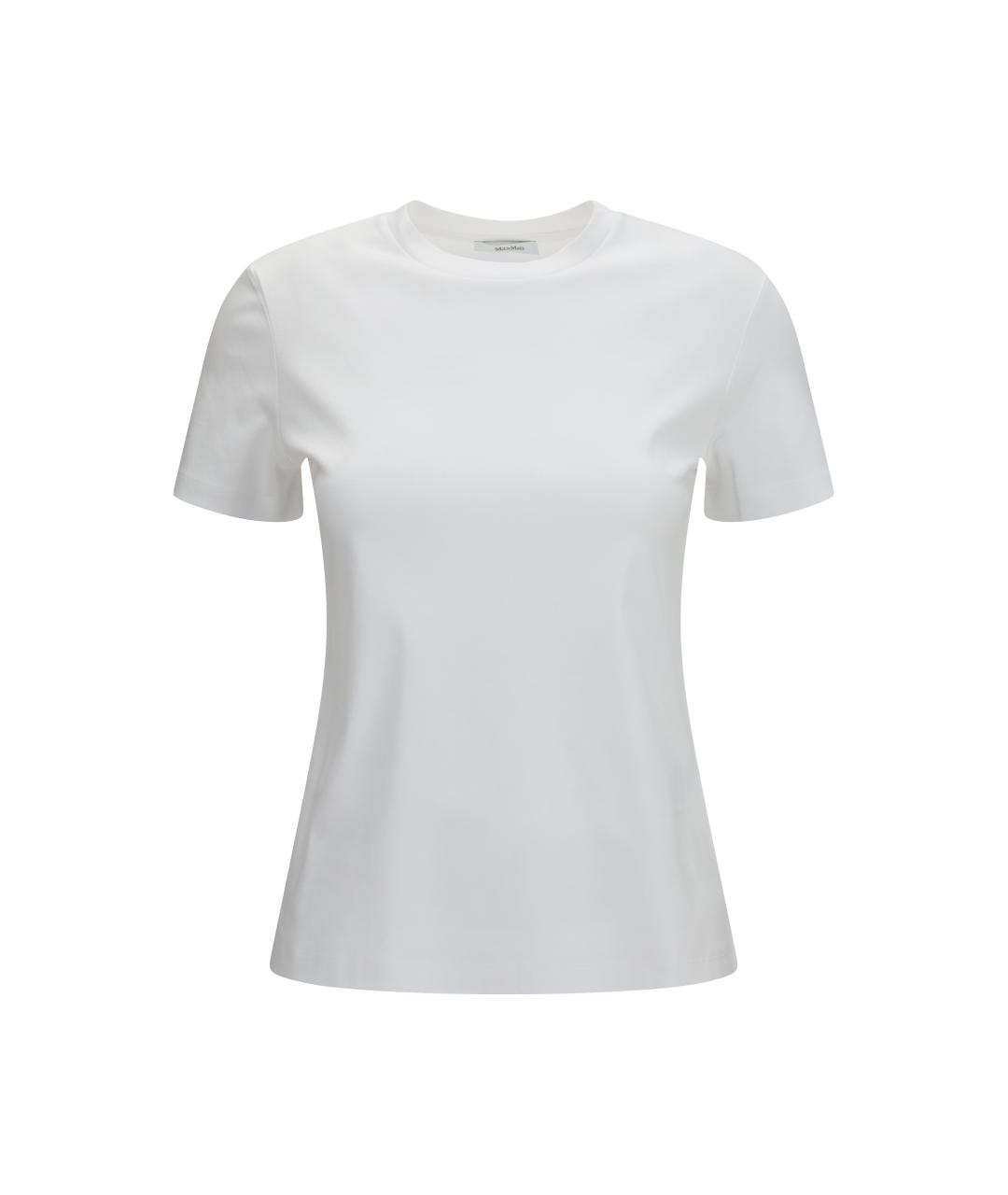 MAX MARA Белая хлопковая футболка, фото 4
