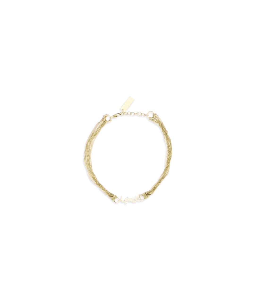 SAINT LAURENT Золотой металлический браслет, фото 4