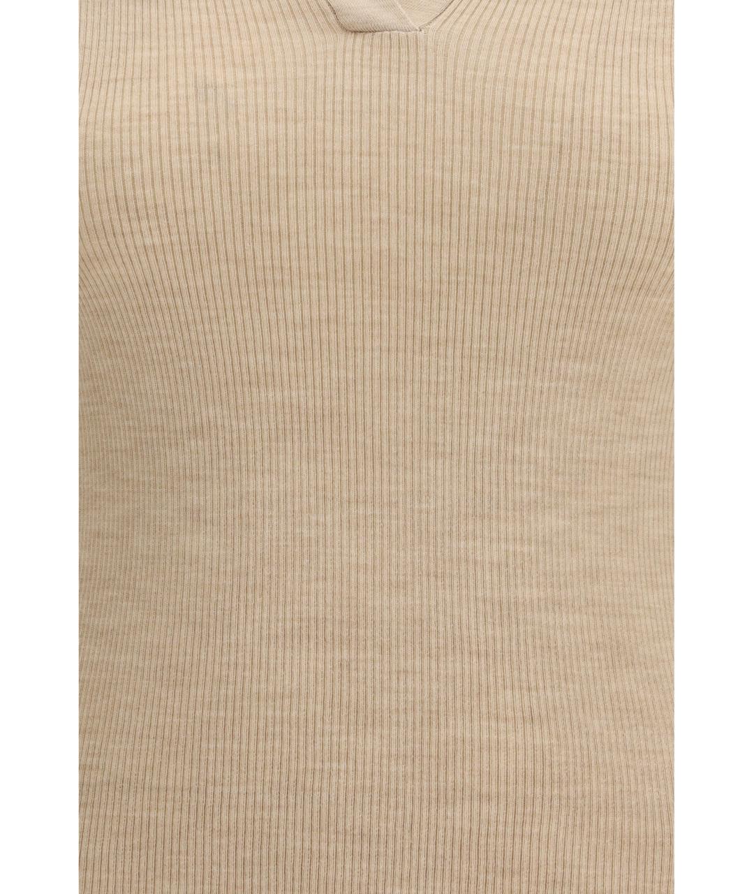 MAX MARA Бежевая шерстяная футболка, фото 3