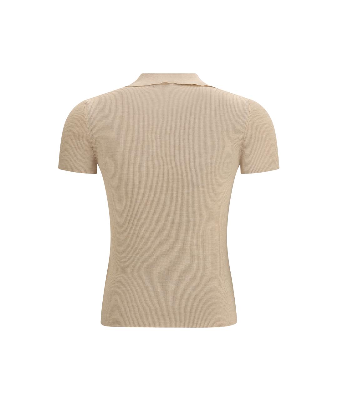 MAX MARA Бежевая шерстяная футболка, фото 2