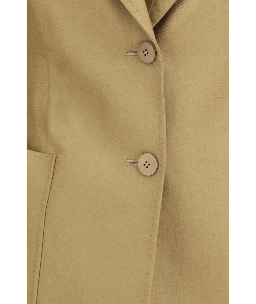 MAX MARA Бежевый льняной жакет/пиджак, фото 3