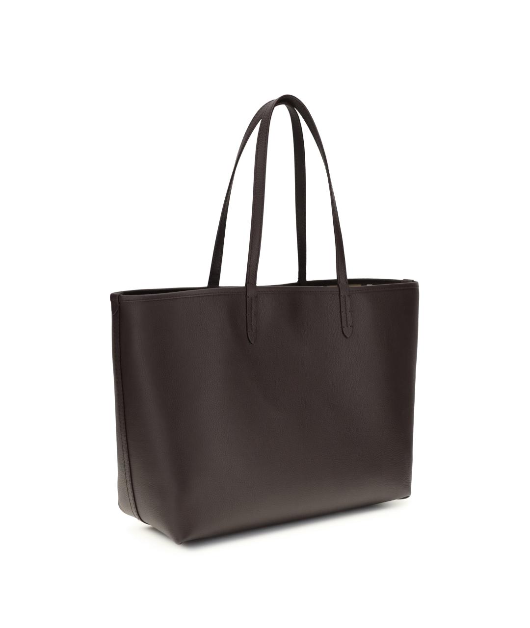 BURBERRY Коричневая кожаная сумка тоут, фото 3