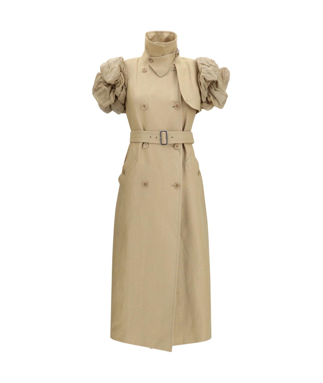 MAX MARA Бежевый льняной тренч/плащ, фото 1