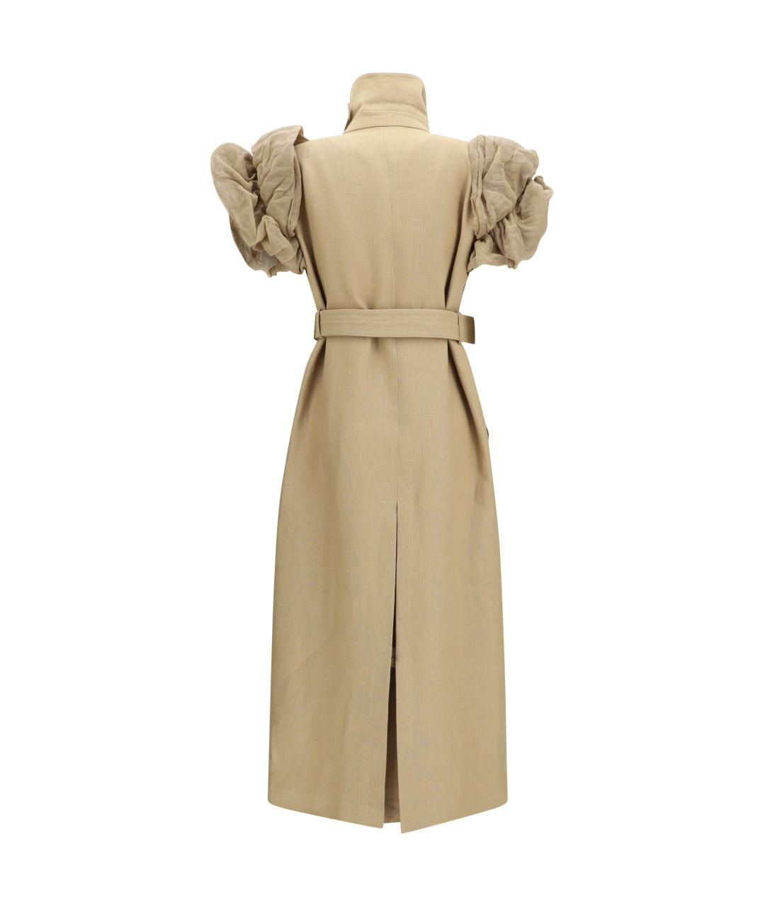 MAX MARA Бежевый льняной тренч/плащ, фото 2