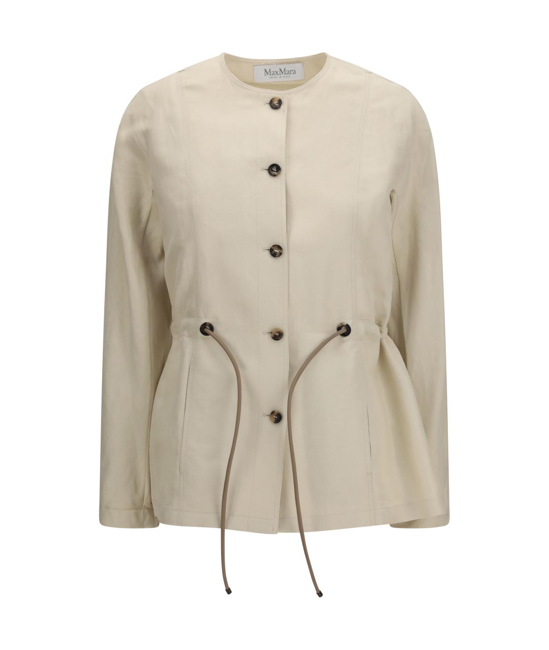 MAX MARA Бежевая льняная куртка, фото 1
