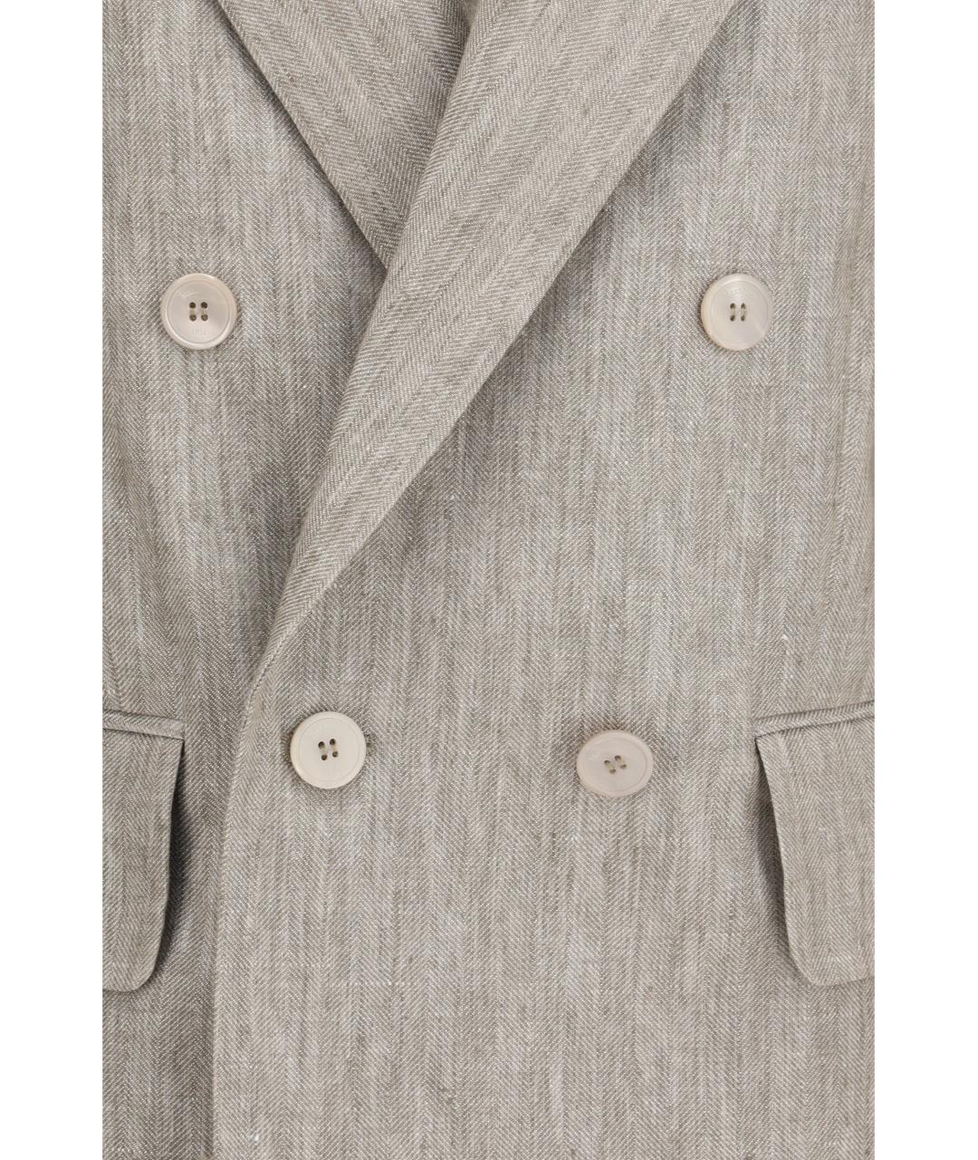 MAX MARA Бежевый льняной жакет/пиджак, фото 3