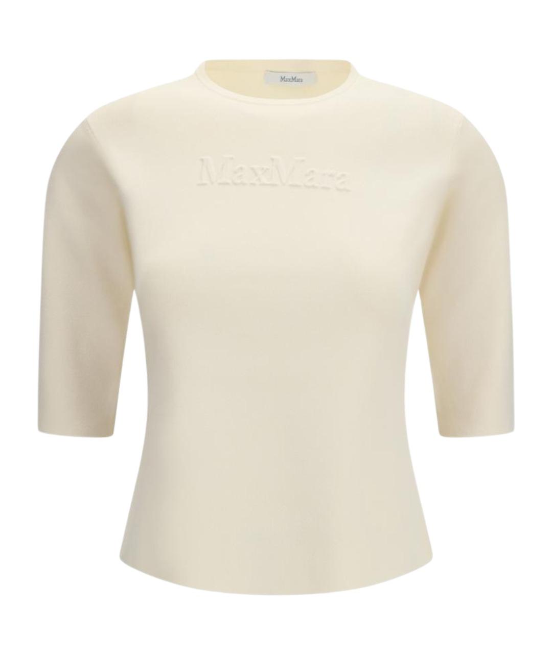 MAX MARA Бежевая вискозная футболка, фото 1