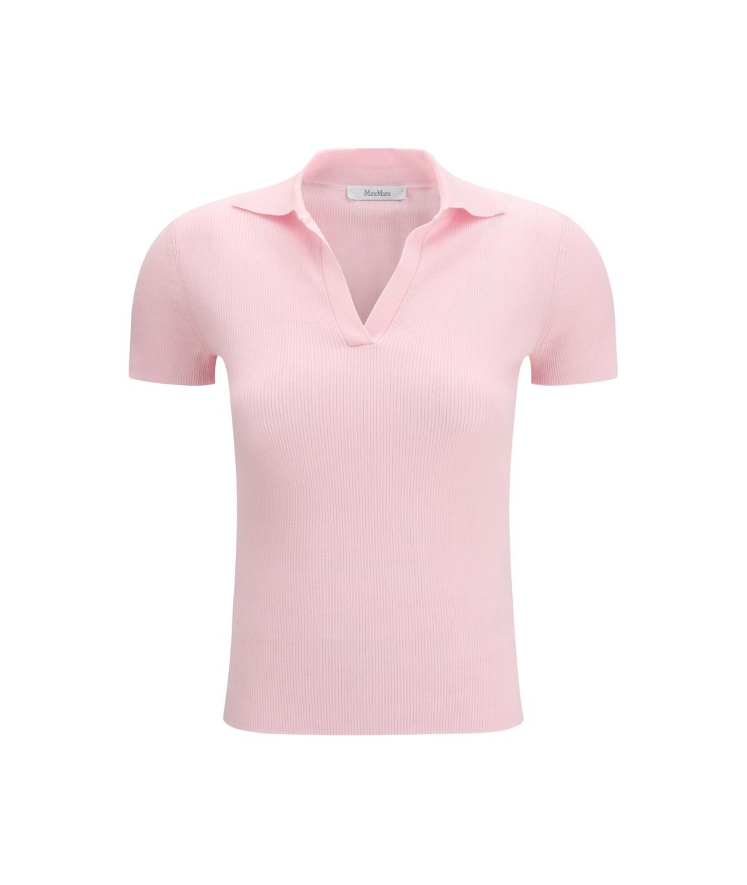 MAX MARA Розовая шерстяная футболка, фото 4