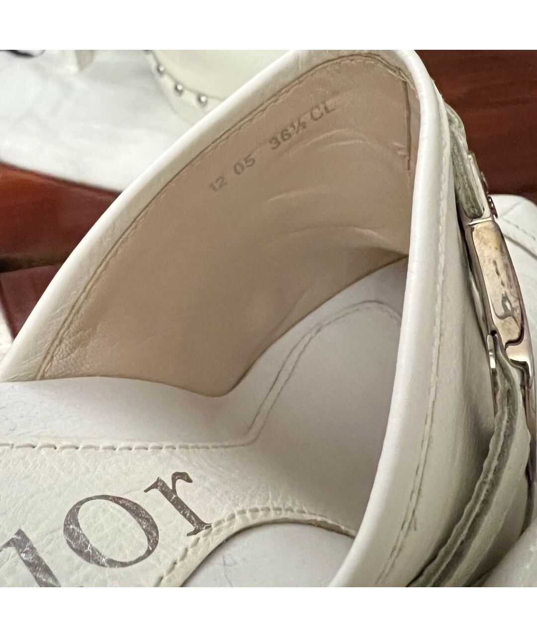 CHRISTIAN DIOR PRE-OWNED Белые кожаные сабо, фото 4