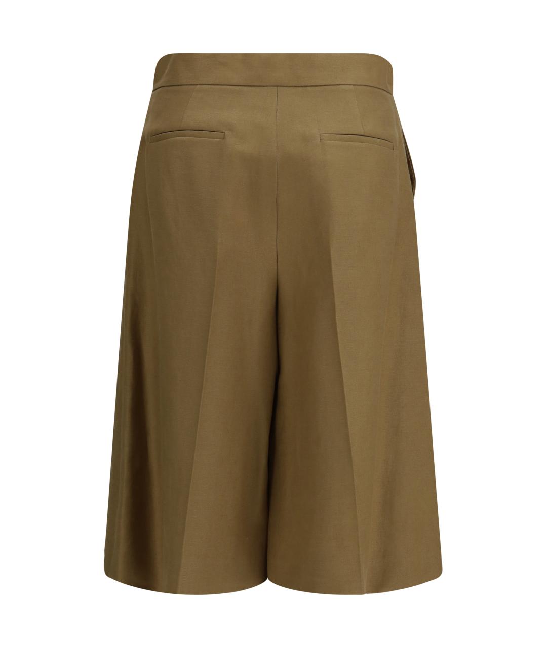 MAX MARA Коричневые льняные шорты, фото 2