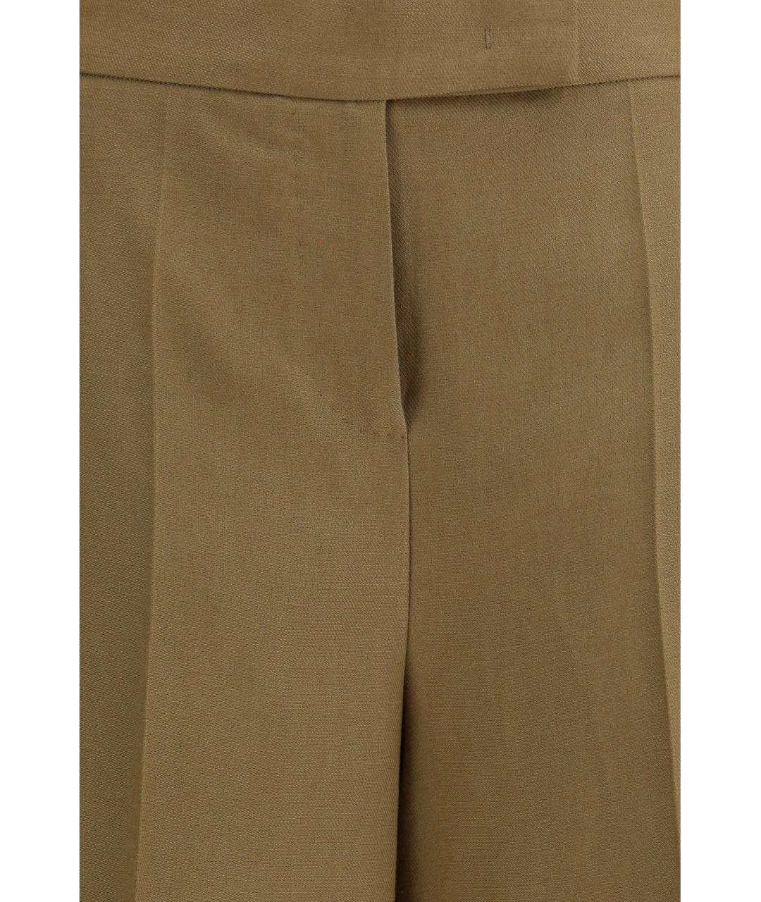 MAX MARA Коричневые льняные шорты, фото 3