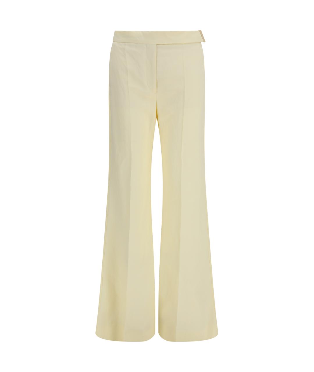 SPORTMAX Желтые вискозные прямые брюки, фото 1