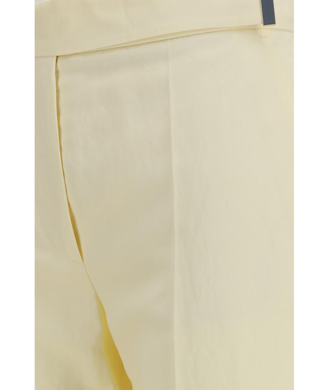 SPORTMAX Желтые вискозные прямые брюки, фото 3