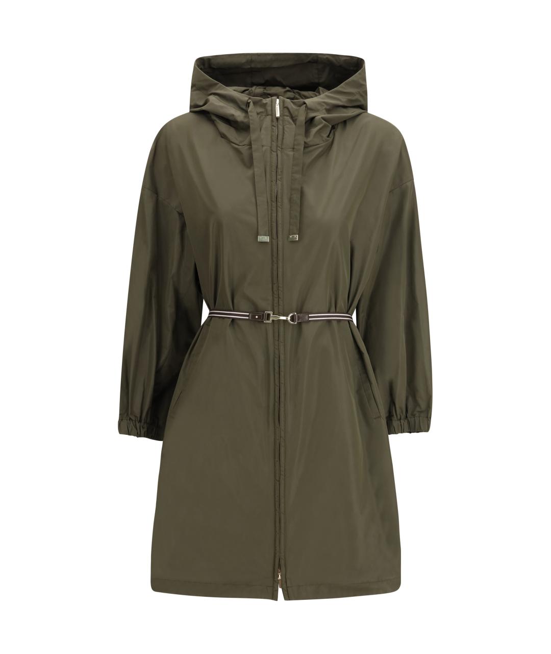 MAX MARA Хаки полиэстеровый тренч/плащ, фото 1