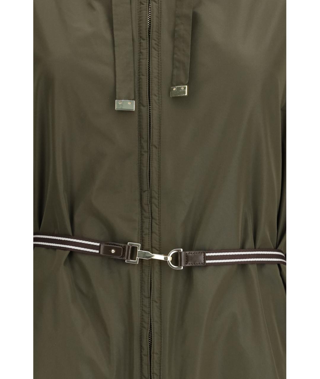 MAX MARA Хаки полиэстеровый тренч/плащ, фото 3