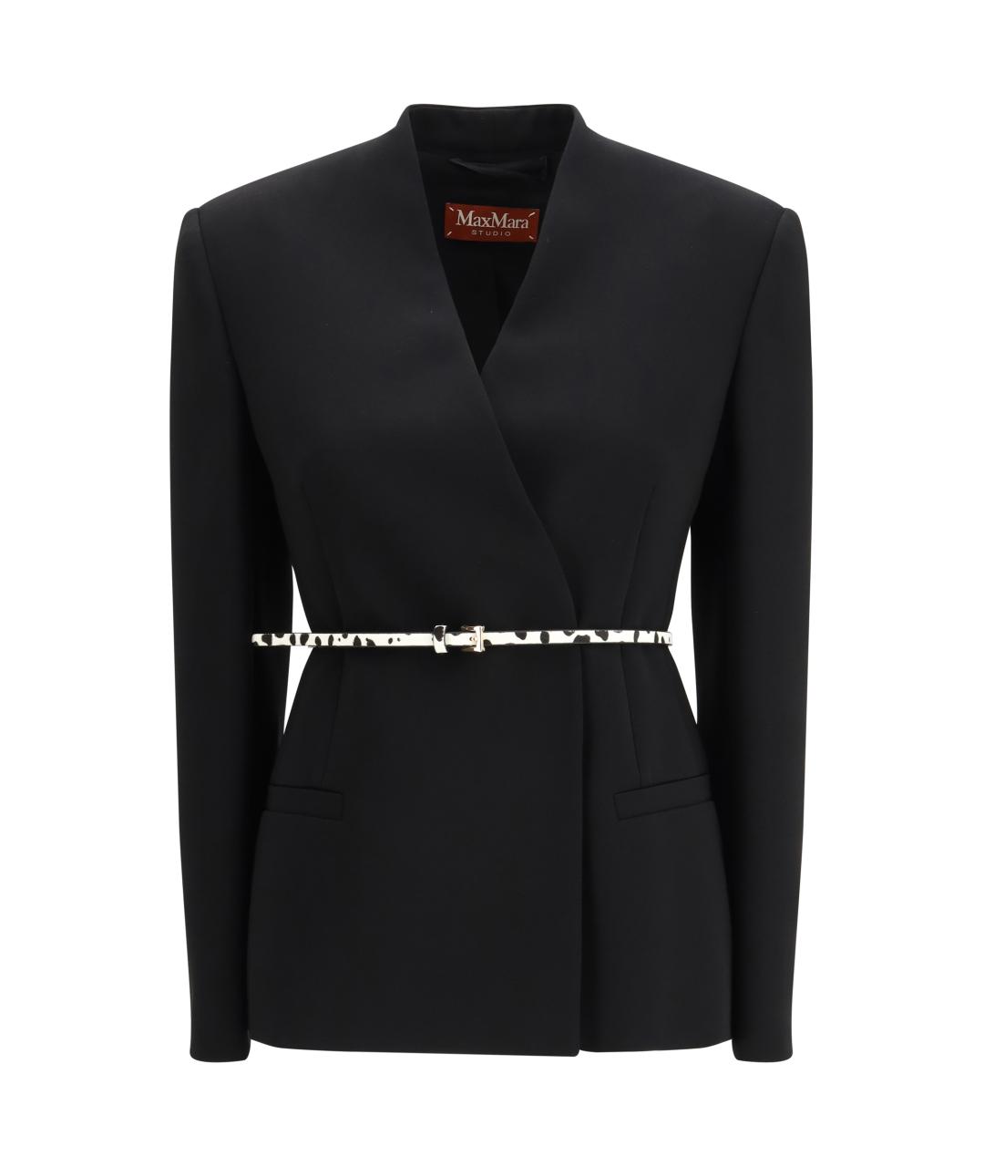 MAX MARA STUDIO Черный ацетатный жакет/пиджак, фото 1