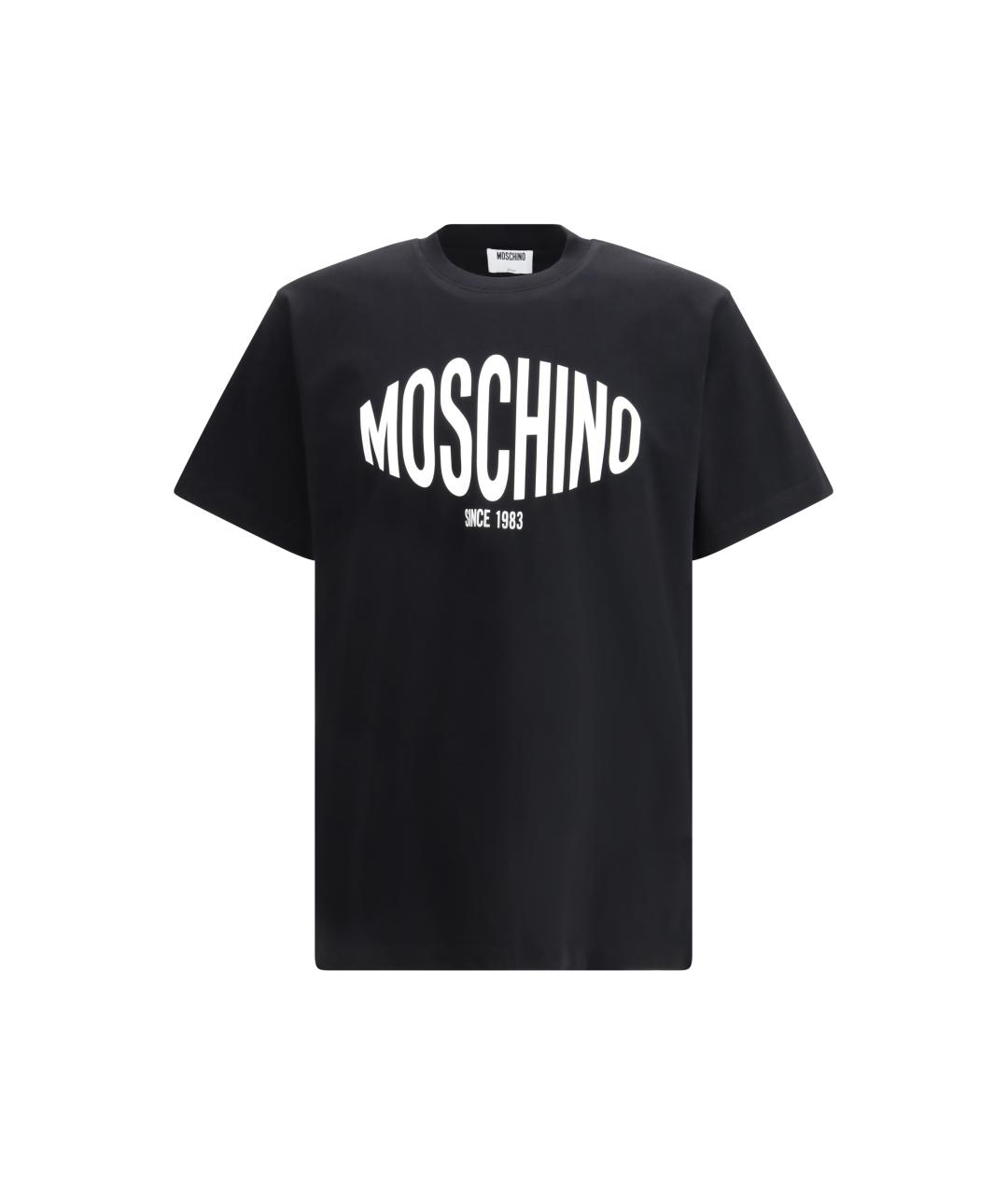 MOSCHINO Черная хлопковая футболка, фото 4