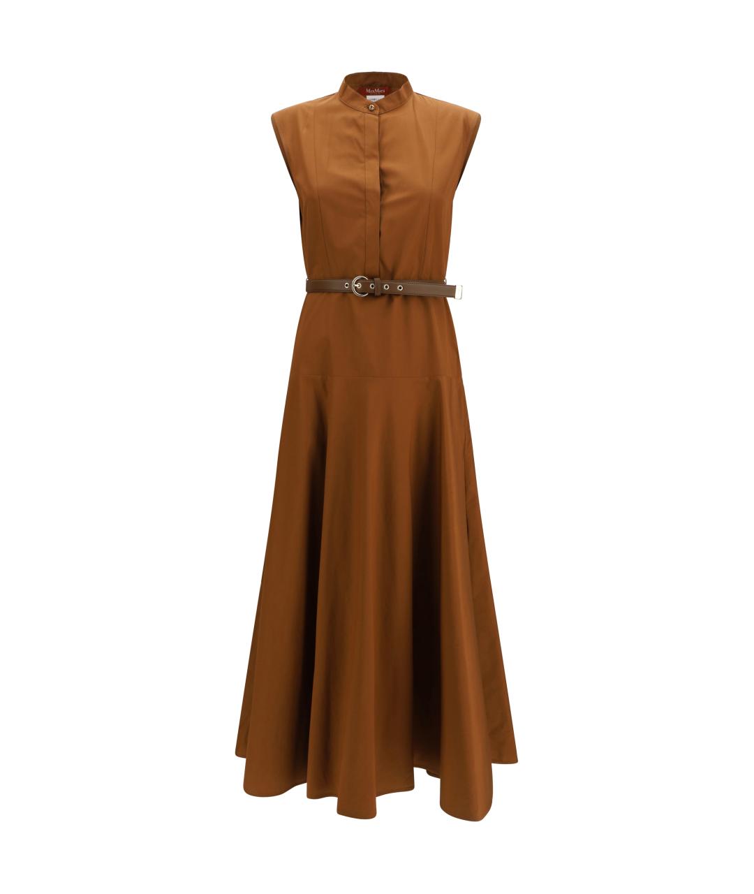MAX MARA STUDIO Коричневое хлопковое повседневное платье, фото 1