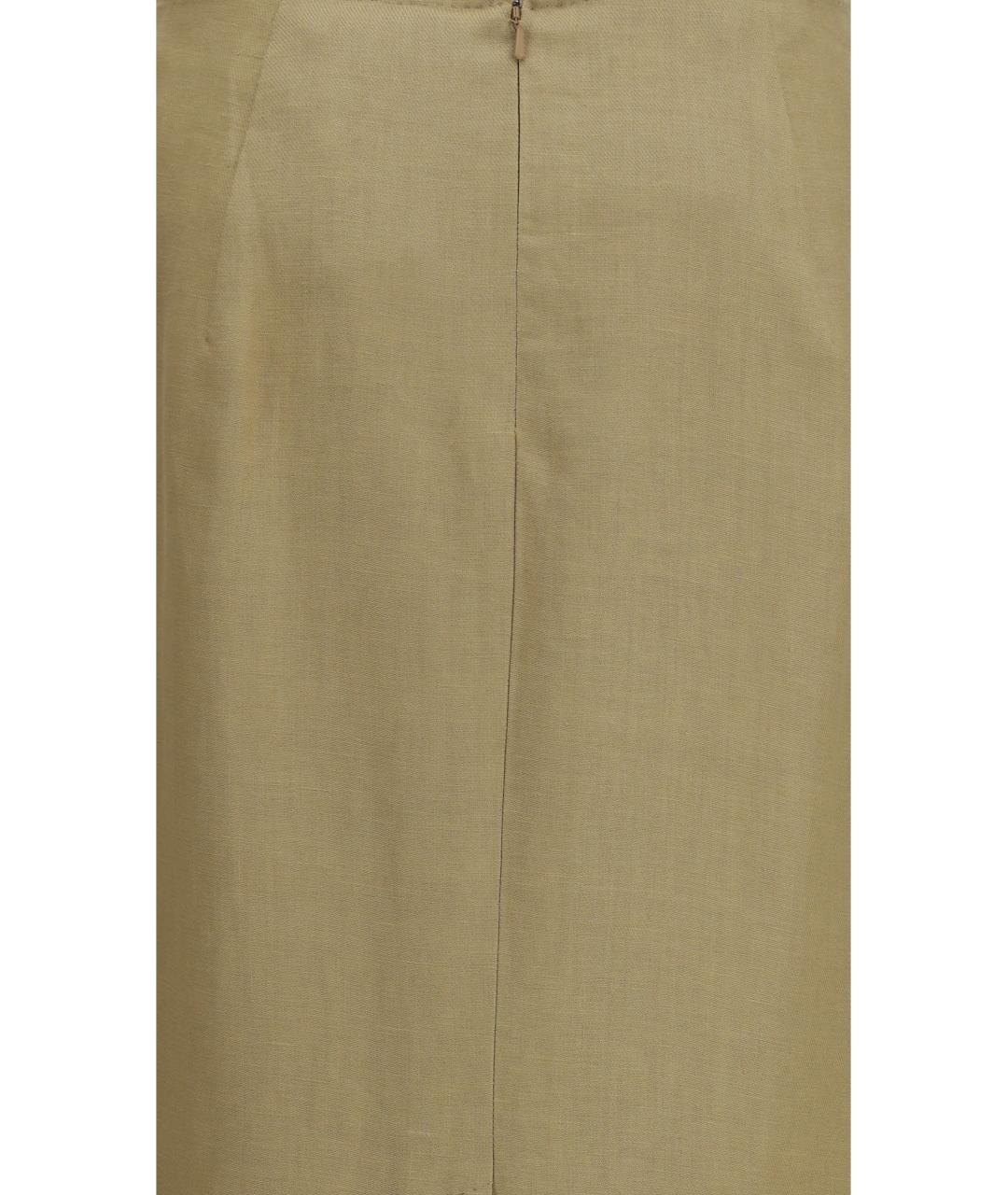 MAX MARA Бежевая льняная юбка миди, фото 3