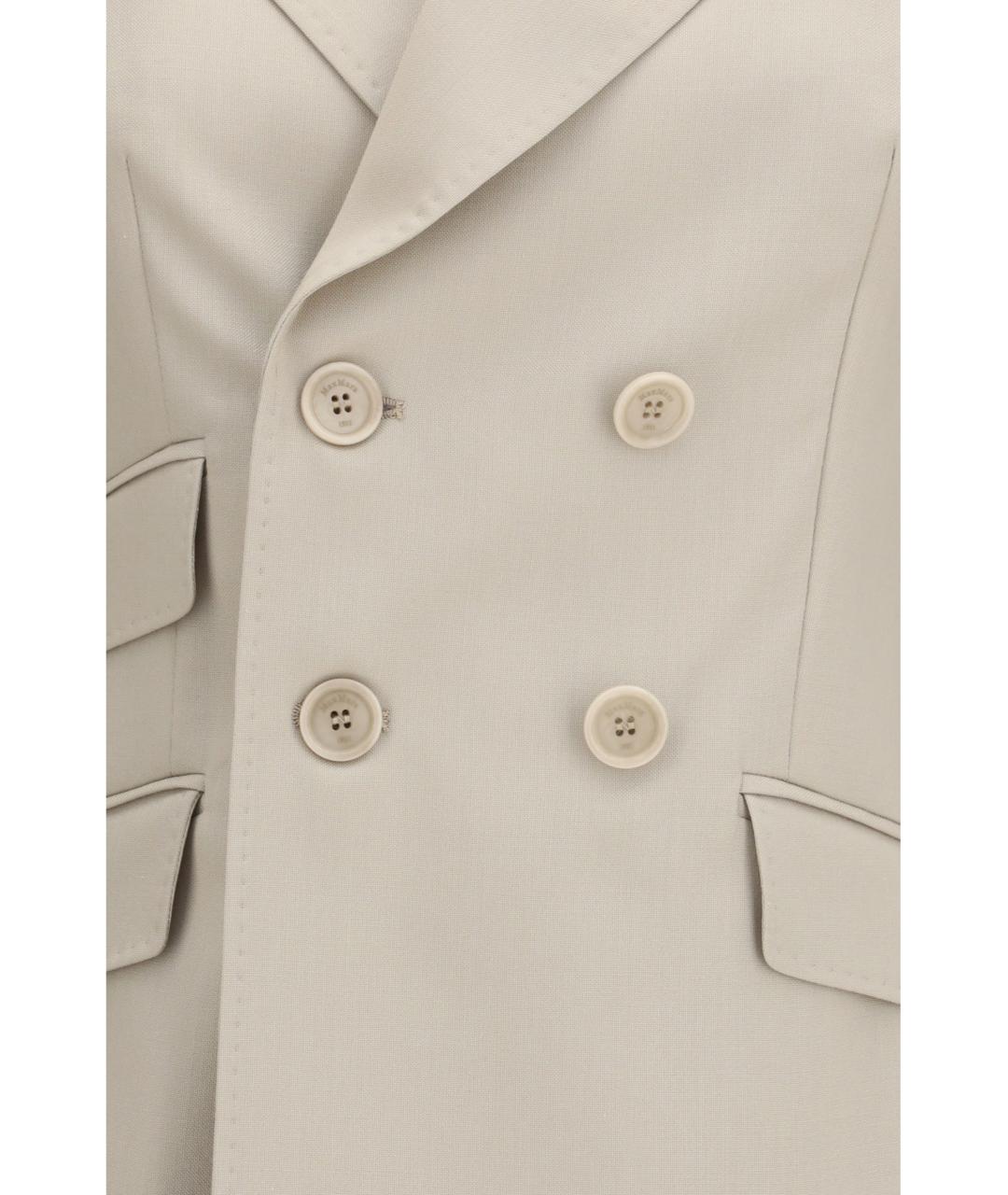 MAX MARA Бежевый шерстяной жакет/пиджак, фото 3