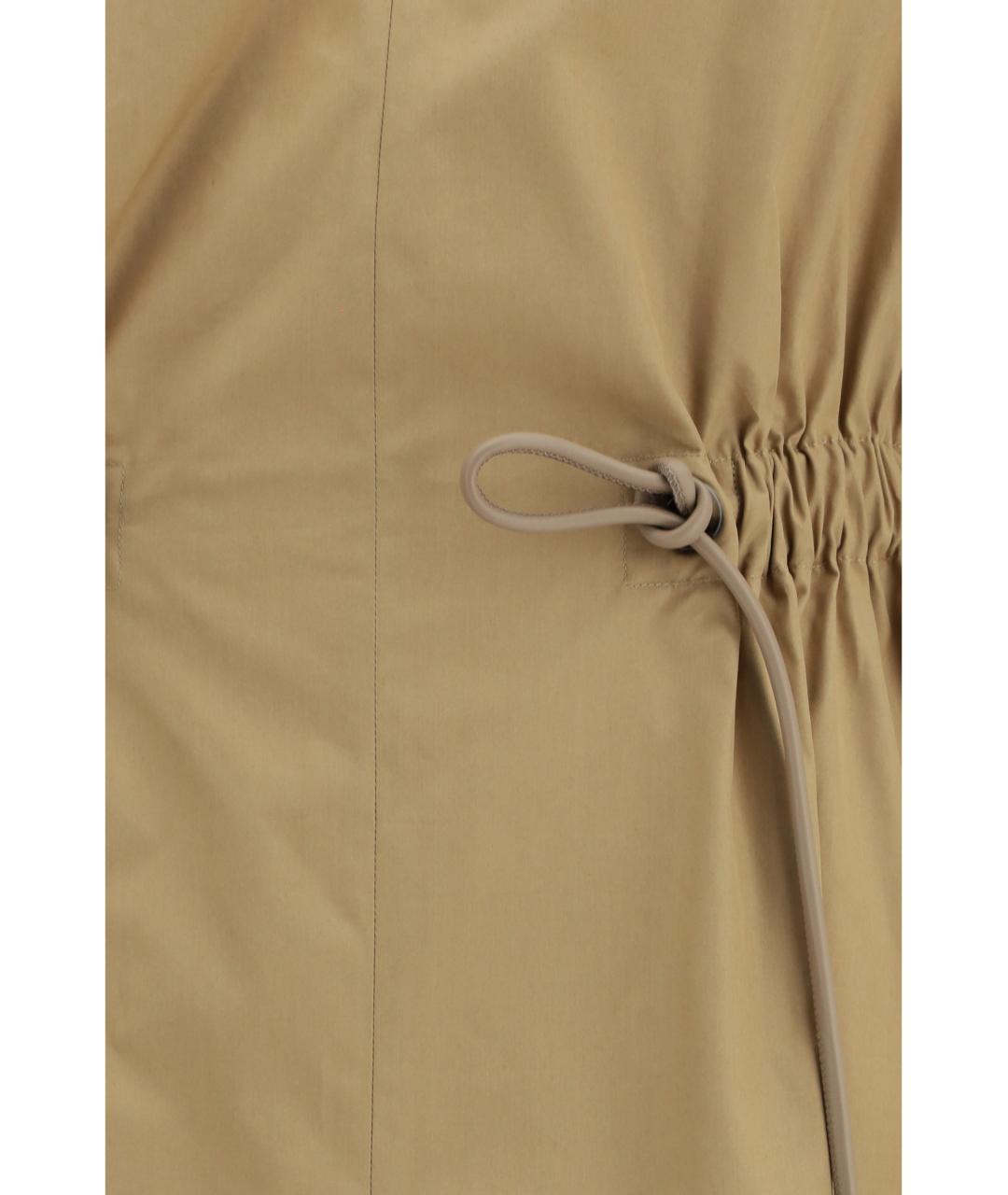 MAX MARA Бежевое хлопковое повседневное платье, фото 3