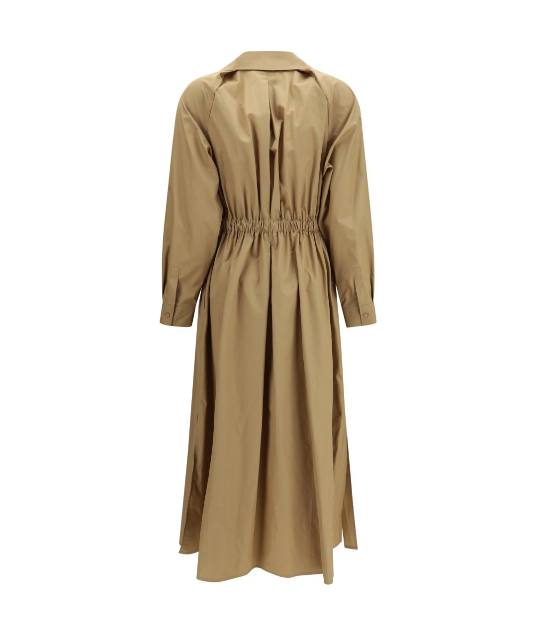 MAX MARA Бежевое хлопковое повседневное платье, фото 2