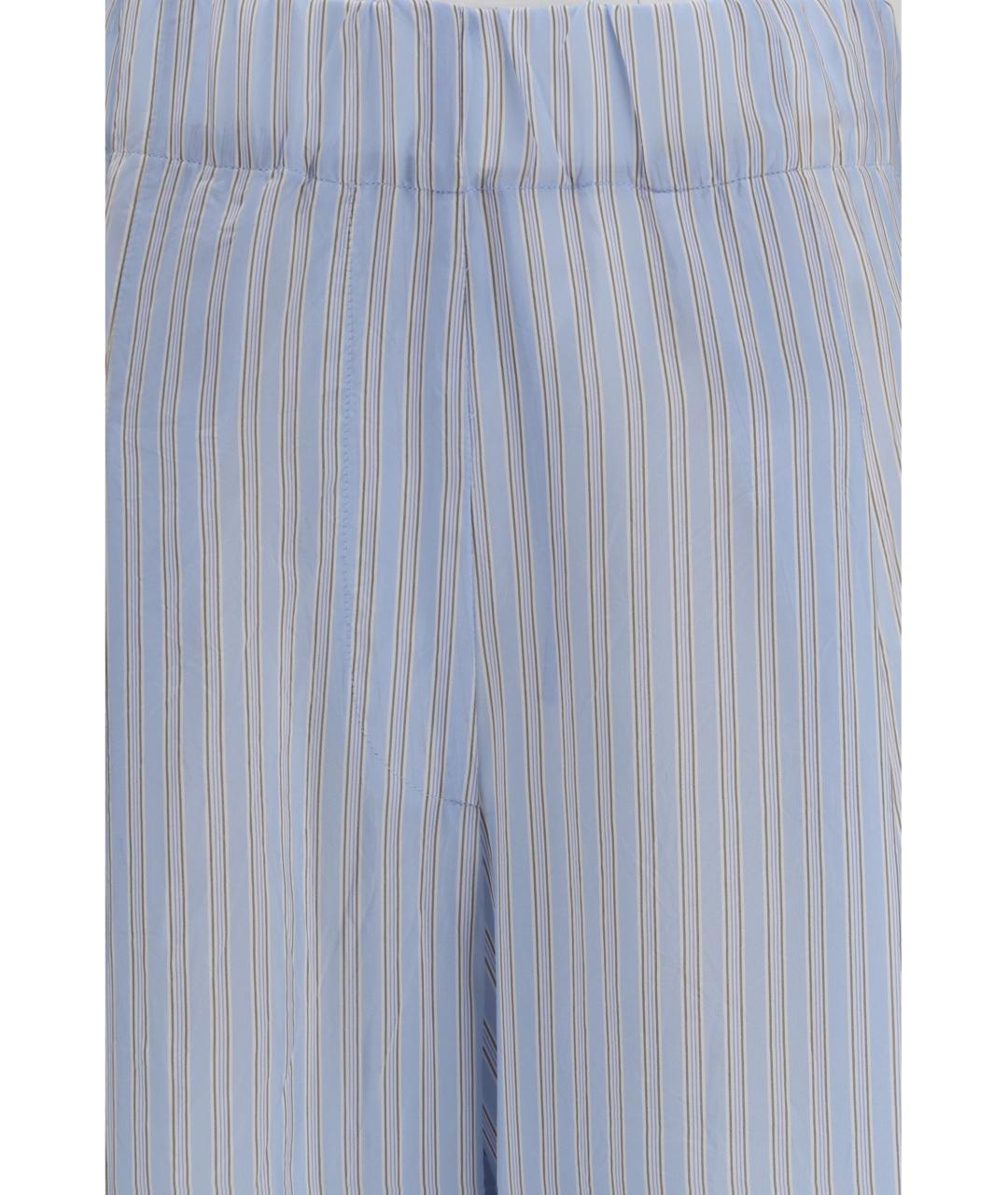 DRIES VAN NOTEN Голубые вискозные брюки широкие, фото 3