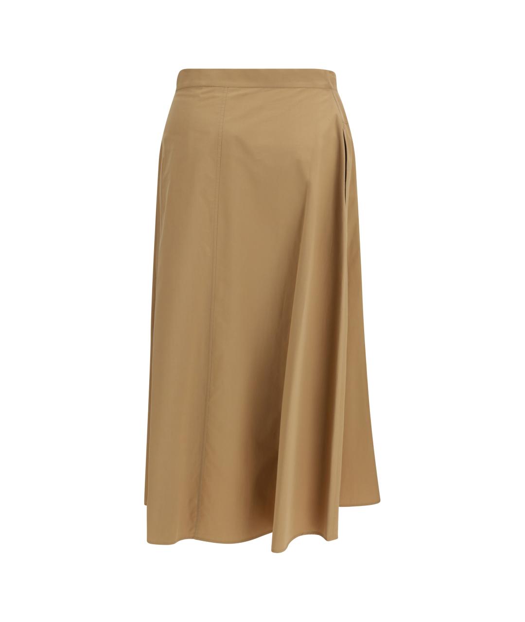 WEEKEND MAX MARA Бежевая хлопковая юбка миди, фото 2