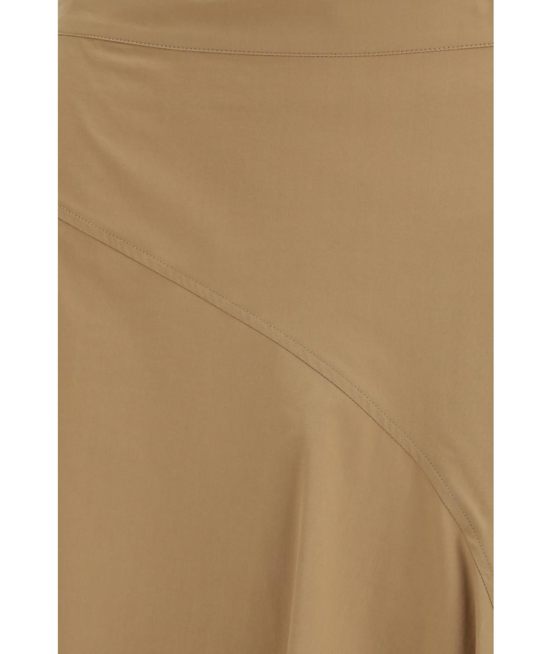 WEEKEND MAX MARA Бежевая хлопковая юбка миди, фото 3