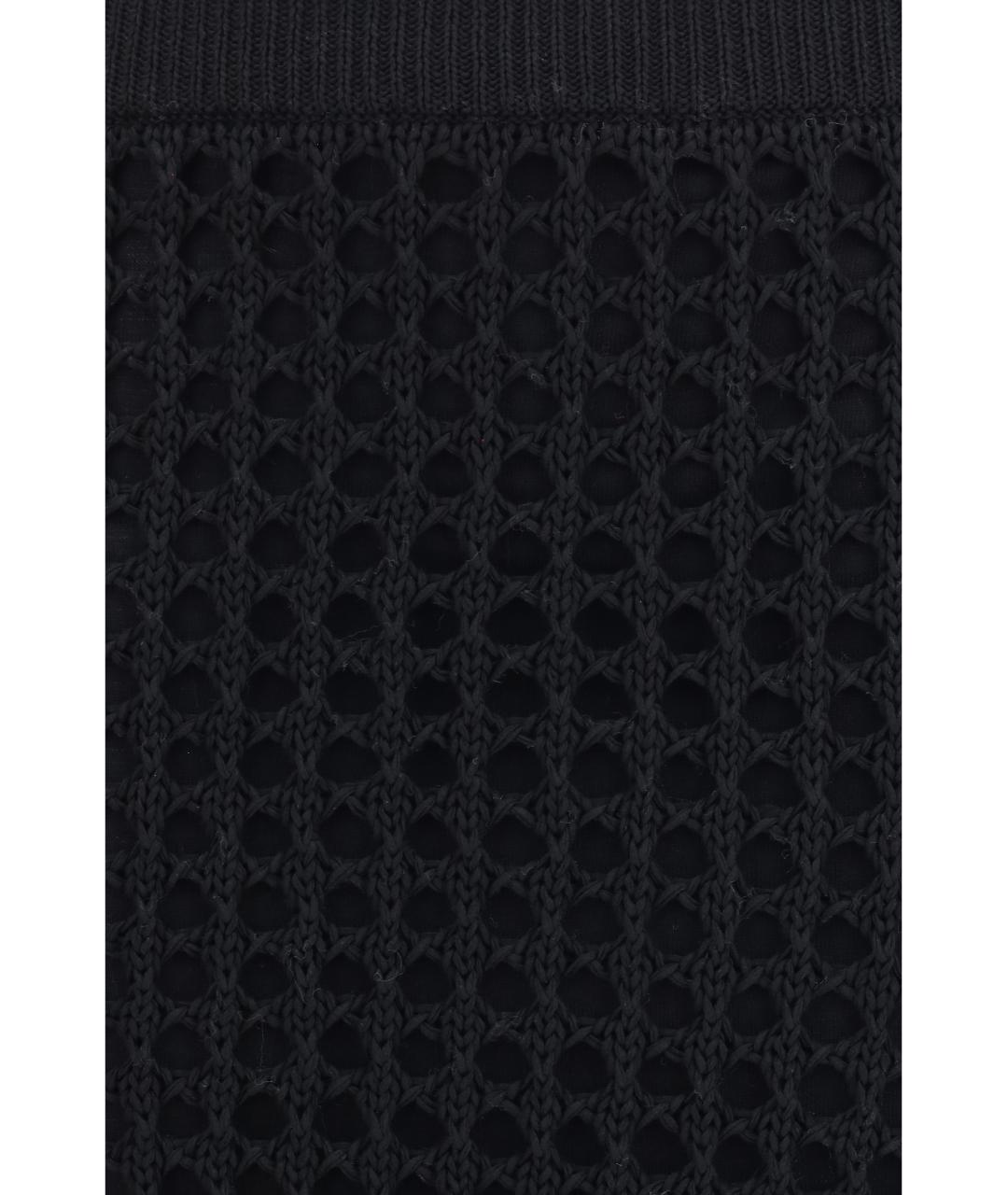 MAX MARA Черная хлопковая юбка миди, фото 3