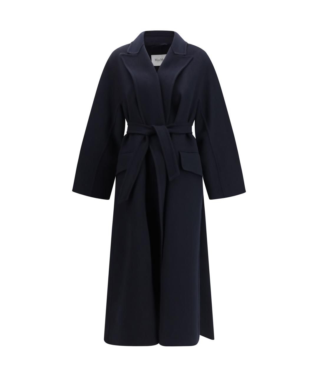 MAX MARA Темно-синее кашемировое пальто, фото 1