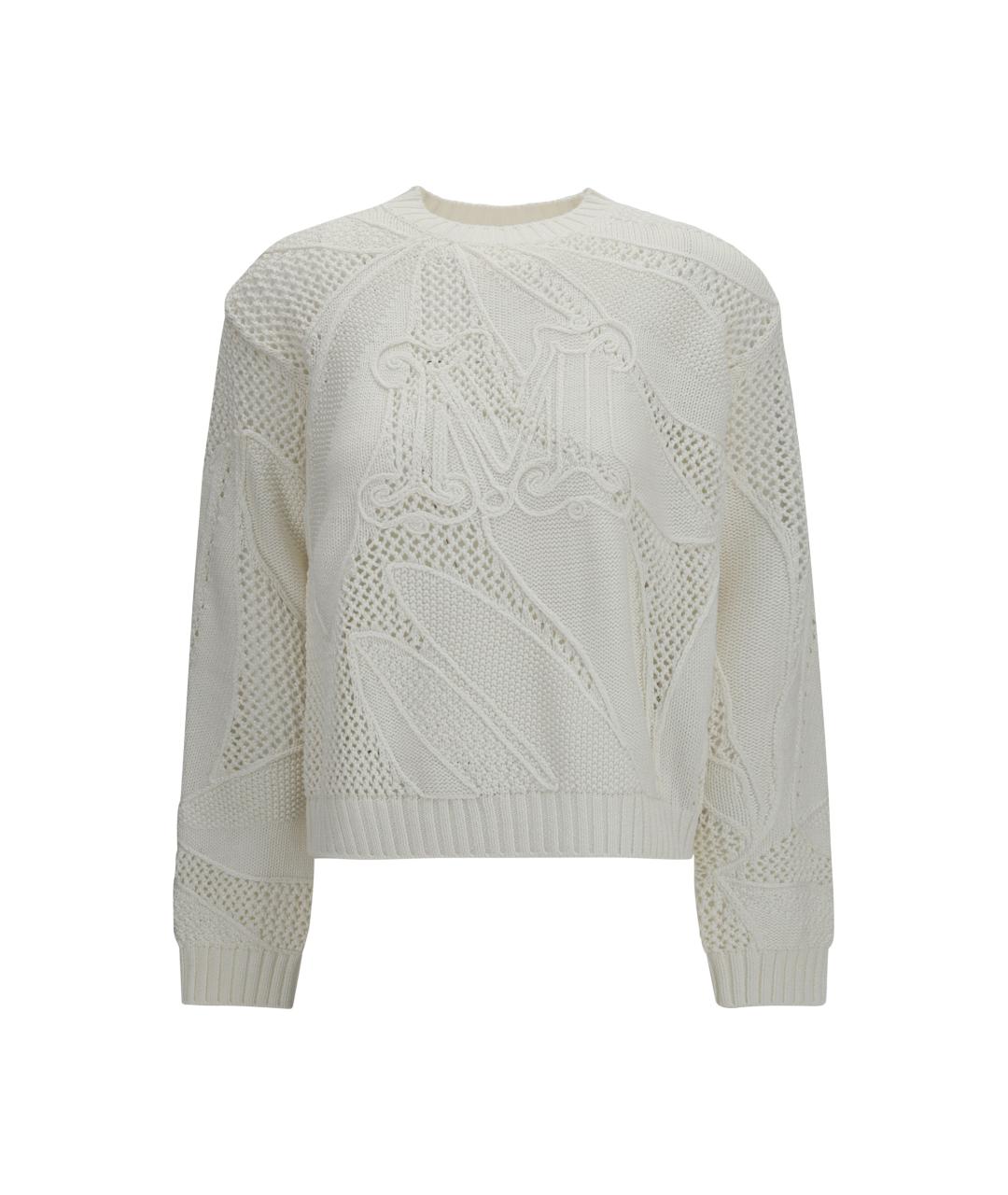 MAX MARA Белый хлопковый джемпер / свитер, фото 1