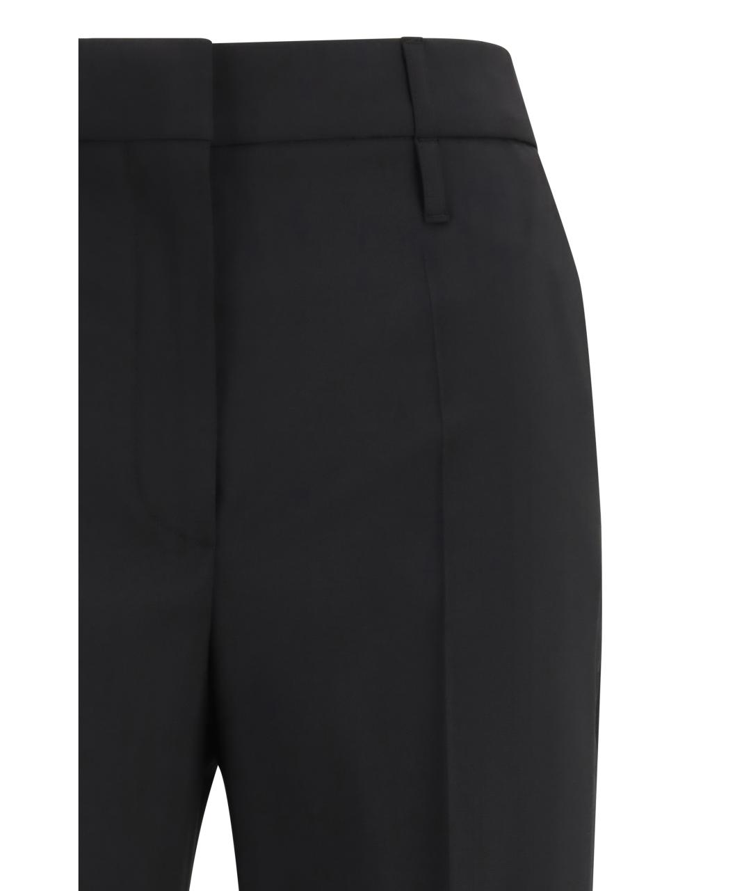 SPORTMAX Черные шерстяные прямые брюки, фото 3