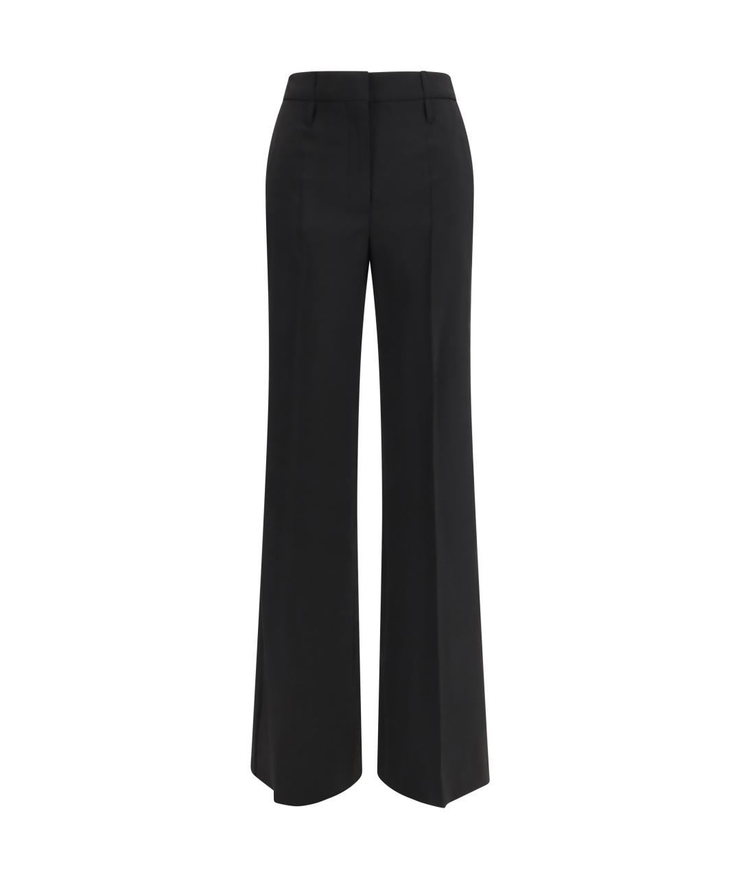 SPORTMAX Черные шерстяные прямые брюки, фото 1