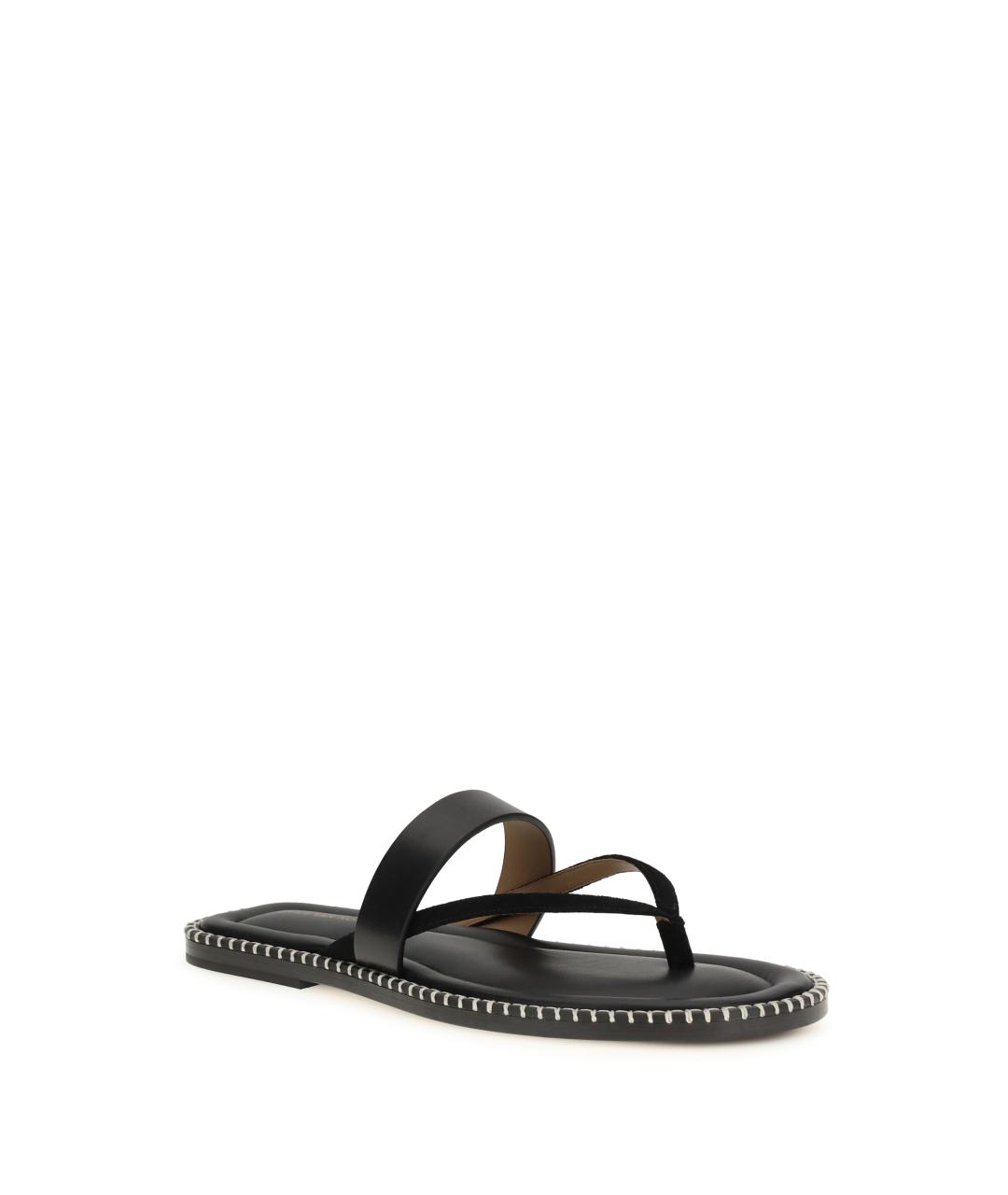 DRIES VAN NOTEN Черные кожаные шлепанцы, фото 2