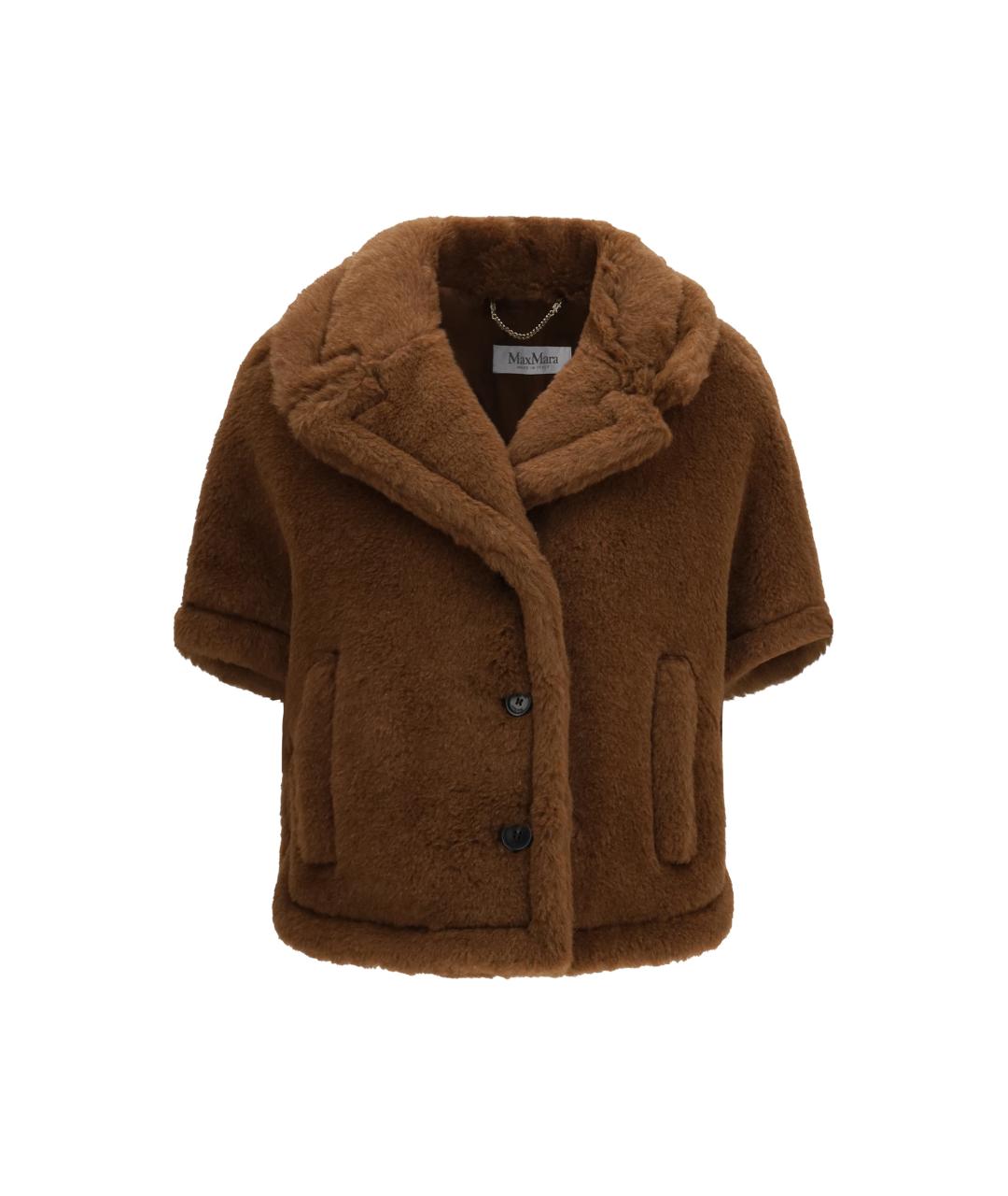 MAX MARA Коричневое шерстяное пальто, фото 1