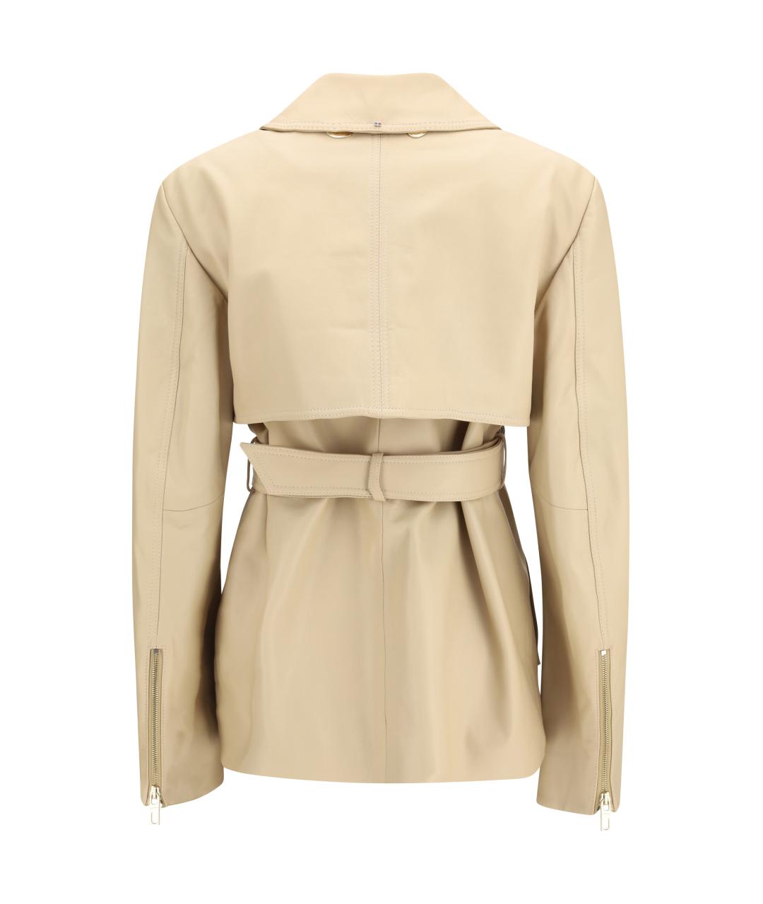 SPORTMAX Бежевая кожаная куртка, фото 2