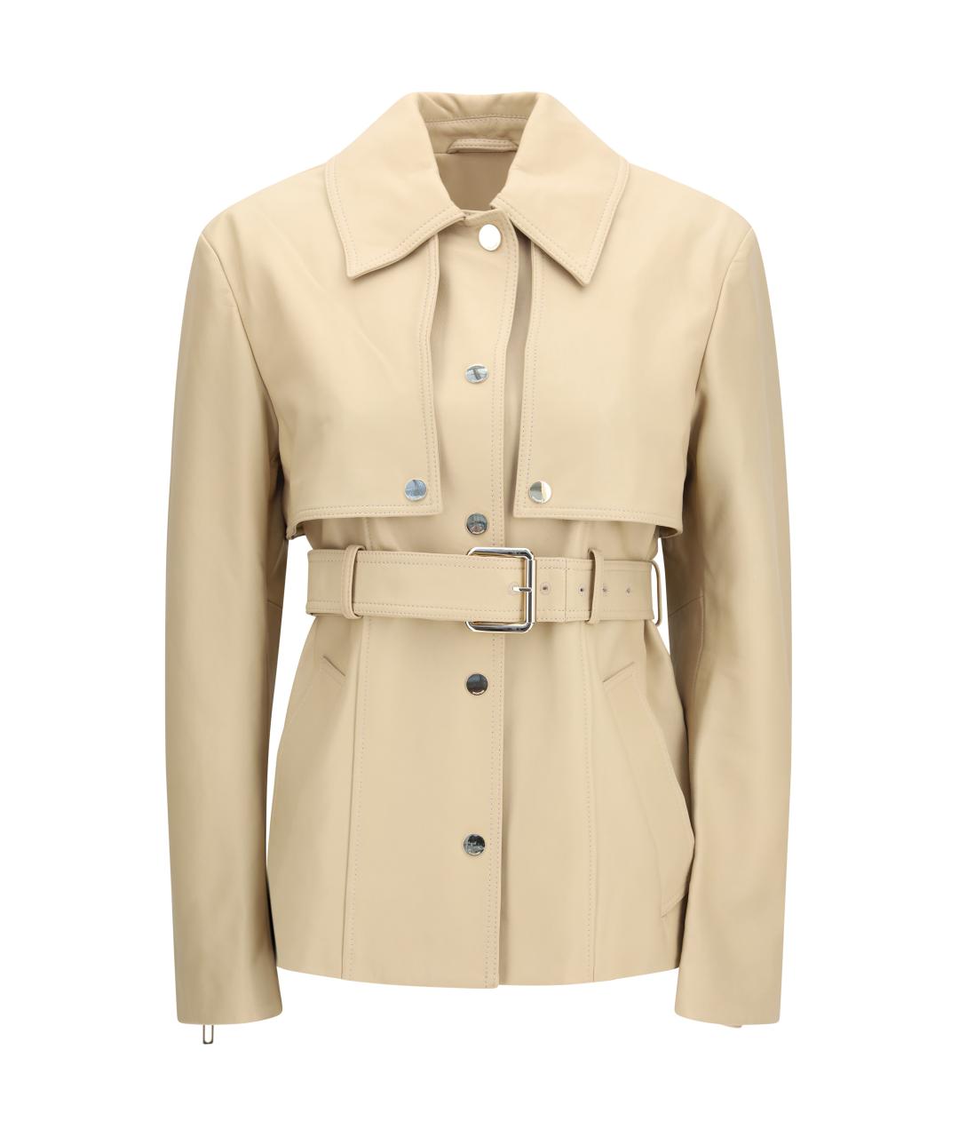 SPORTMAX Бежевая кожаная куртка, фото 1