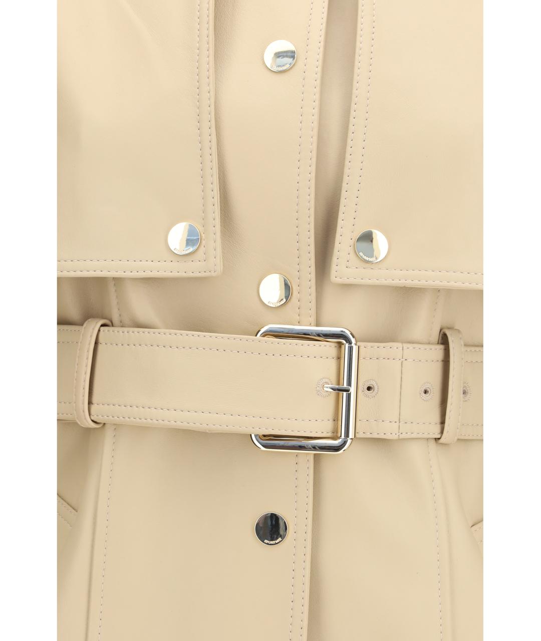 SPORTMAX Бежевая кожаная куртка, фото 3